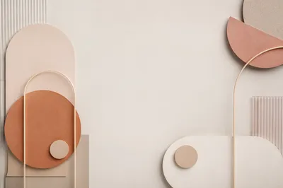 Minimal Geometric Paper Shapes Flat Lay