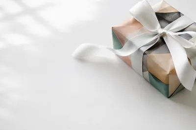 Modern Gift Box With White Ribbon