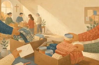 Giving Tuesday Church Generosity Donation Scene