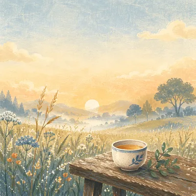 Peaceful Sunrise Meadow Morning Blessing