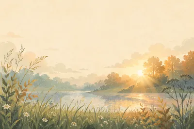 Peaceful Morning Blessing Nature Background