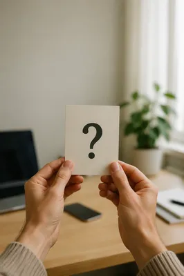 Hands Holding Question Mark Card