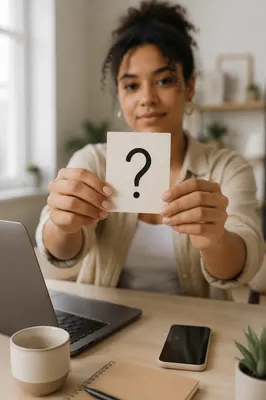 Hands Holding Question Mark Card
