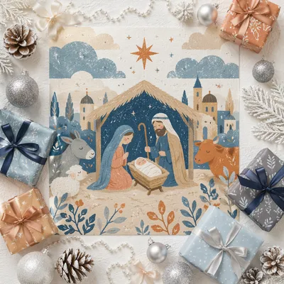 Pastel Holiday Gifts With Frosted Ornaments