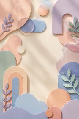 Pastel Abstract Story Background with Paper Shapes