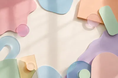 Pastel Abstract Story Background with Paper Shapes