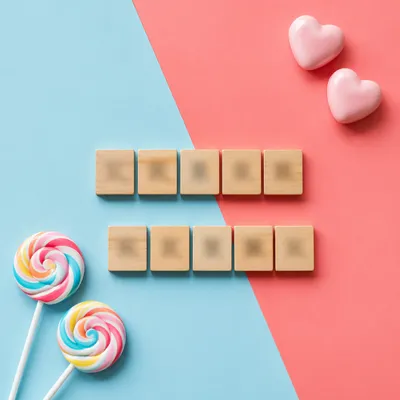 Sunday Church Invitation with Pastel Candy Flat Lay