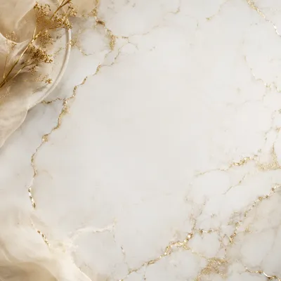 White Marble Surface with Gold Veining