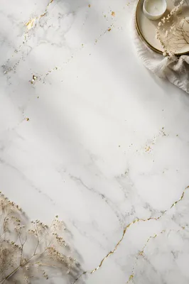 White Marble Background with Gold Accents