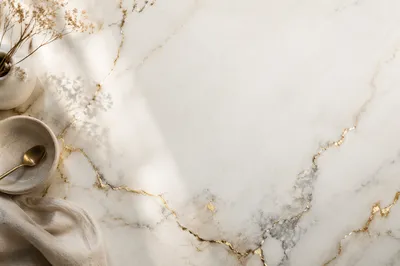 Creamy White Marble with Gold Accents