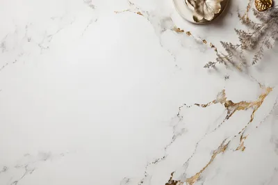 White Marble Background with Gold Accents