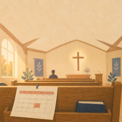 Wednesday Midweek Church Service Reminder Scene