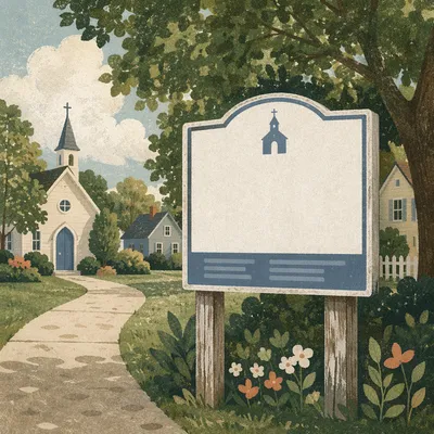 Wednesday Church Reminder Sign by Path