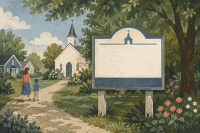 Wednesday Church Reminder Sign by Path