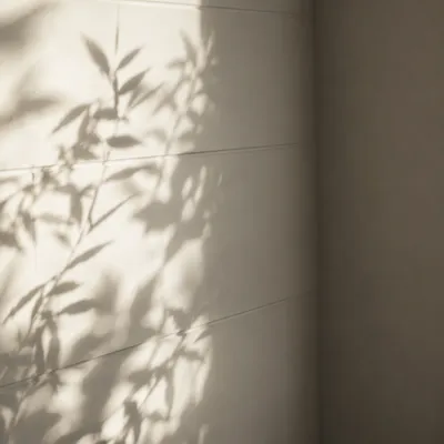 Minimal Plant Leaf Shadows on Warm Wall