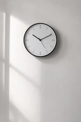 Minimalist Wall Clock on White Background
