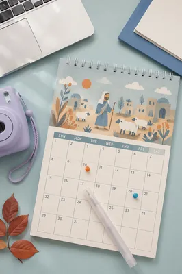 Pastel Calendar Planning Flat Lay
