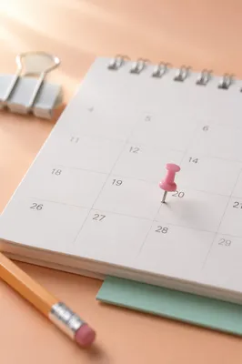 Pastel Monthly Calendar with Pink Pin