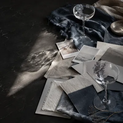 Moody Fabric Moodboard Flat Lay