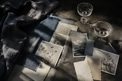 Moody Fabric Moodboard Flat Lay