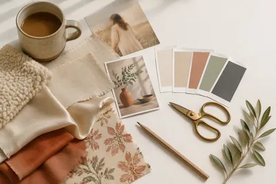 Folk Art Moodboard Flat Lay Table