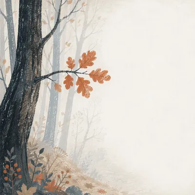 Foggy Autumn Forest Text Background