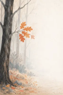 Foggy Autumn Forest Text Background
