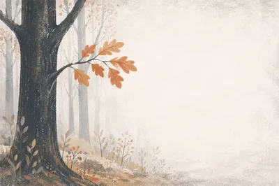 Foggy Autumn Forest Text Background
