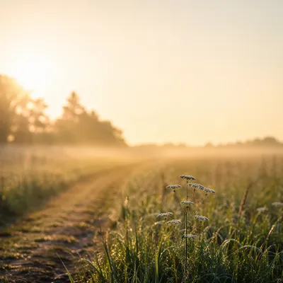 Hopeful Sunrise Meadow Background for Quotes