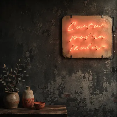 Motivational Neon Sign on Dark Wall