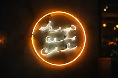 Amber Neon Motivation on Charcoal Wall