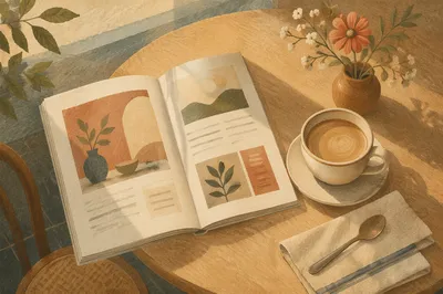 Cozy Open Magazine Coffee Table Flat Lay