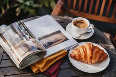 Cozy Café Magazine and Coffee Still Life