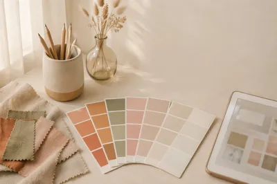 Warm Paint Swatch Flat Lay Design
