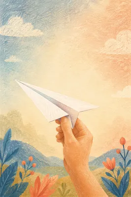Paper Airplane in Dreamy Pastel Light