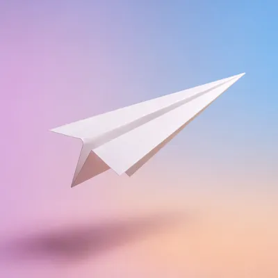 Paper Airplane on Pastel Gradient Background