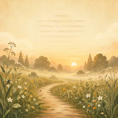 Peaceful Sunrise Meadow Scripture Wallpaper
