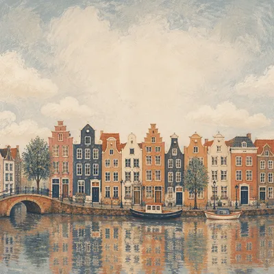 Peaceful European Canal Scripture Phone Wallpaper