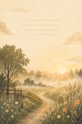Peaceful Sunrise Meadow Scripture Wallpaper