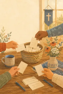 Church Prayer Request Cards Community Scene