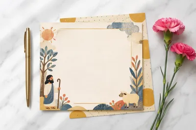 Church Prayer Request Card Flat Lay