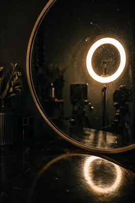 Moody Ring Light Mirror Reflection Studio