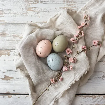 Pastel Spring Flat Lay With Blossoms