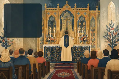 Pastor Before Ornate Church Altar