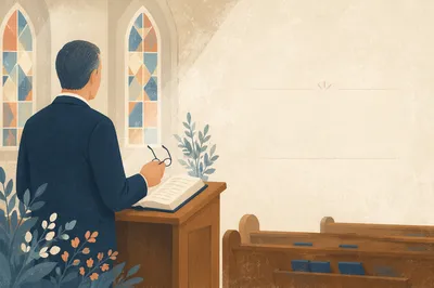 Pastor at Pulpit in Soft Chapel