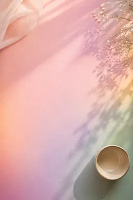 Pastel Gradient Flat Lay With Cup