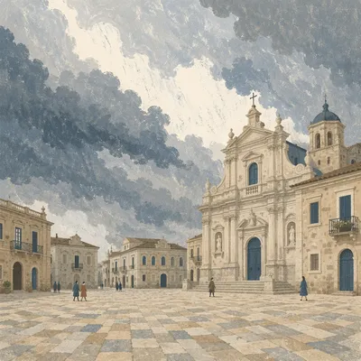 Historic Church Plaza Verse Background