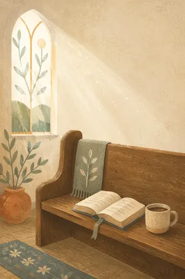 Peaceful Chapel Window Verse Background
