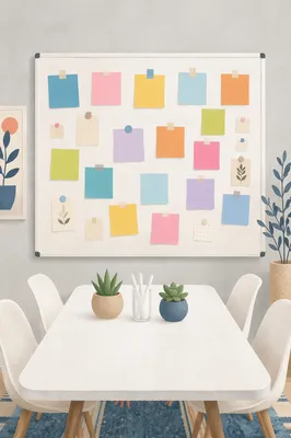 Colorful Sticky Note Content Planning Workspace