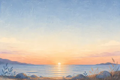 Serene Sunrise Horizon with Open Sky